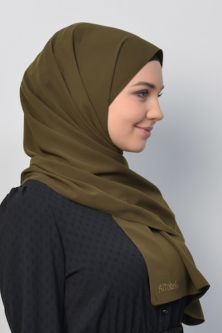 Altobeh Medine İpeği Düz Tesettür Şal Haki