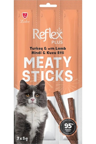 Meaty Sticks Hindi Ve Kuzu Etli Kedi Ödül Çubuğu 3x5gr Otuzbeş Paket