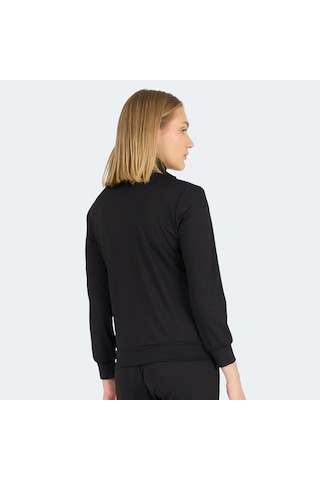Slazenger REVOLT Kadın Dik Yaka Fermuarlı Siyah Sweatshirt