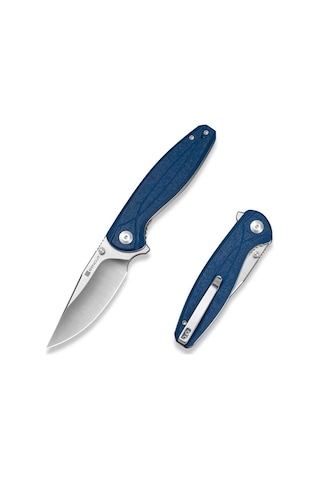Sencut Vyrce Blue Shredded G10 Handle Satin Finished D2 Blade Çakı Mavi