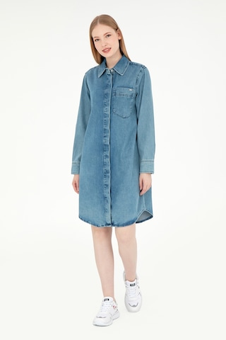 U.S. Polo Assn. Kadın Mavi Mini Boy Jean Elbise 50289334-DN0022