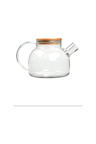 Bambu Kapaklı Borosilikat Cam Demlik 1000ml Royaleks-cm-2000
