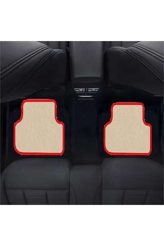 Audi A8 2010-2017 Bej Halı Kırmızı Kenar Petek Topuk