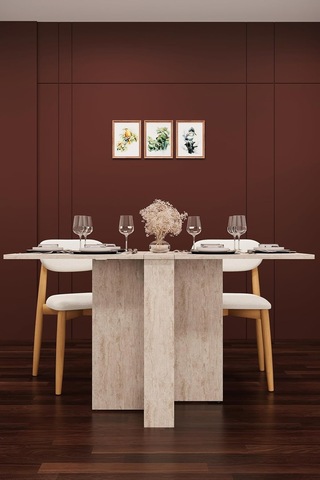Ayrex Asra Trend Sidon Desen Km-32 Ultra İnce Katlanır Masa 133x60 Cm 17 Cm Kapalı Genişlik 6 Kişilik Yer Tasarrufu Diğer