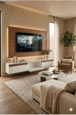 Pure Line Ceviz Tv Ünitesi Beyaz