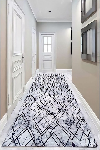Aslan Home Gri Modern Yumuşak Yıkanabilir Kaymaz Taban Dört Mevsimlik Salon Banyo Balkon Gençodası Kesme Yolluk Gri
