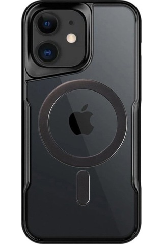 Apple iPhone Uyumlu Uyumlu 12 Kılıf Boyi Magsafe Silikon Kapak - Siyah