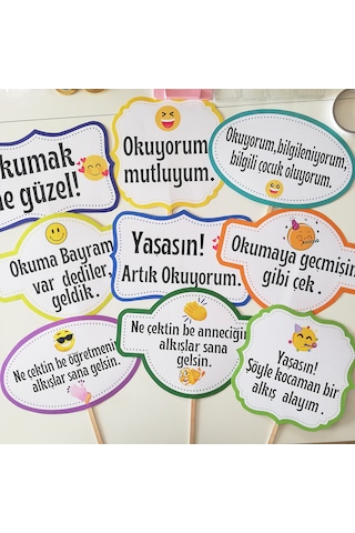 Okuma Bayramı Konuşma Balonu 14 Adet Karışık