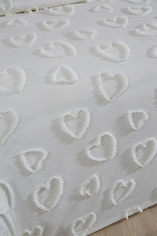 Çeyiz Diyarı Pure Love 3 Parça Çift Kişilik Pike Takımı Krem Krem
