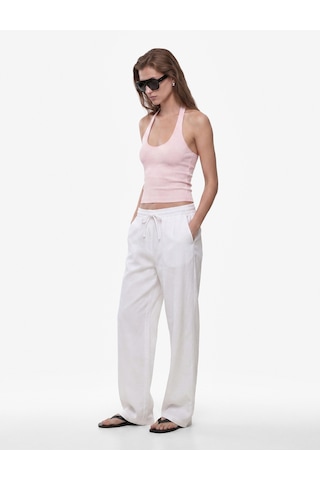 Koton Pamuklu Ribanalı Slim Fit Sırt Dekolteli U Yaka Bluz Pembe 6sak10338ek Gül