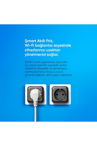 Şımart Teknoloji Uzaktan Kontrol Wi-Fi Akım Korumalı Akıllı Priz