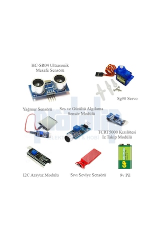 Arduino Uno R3 Turbo Black V3. 107 Parça 349 Adet Başlangıç Seti