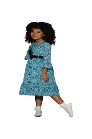 Gülücük Kids Kız Çocuk Çiçekli Şifon Elbise 854