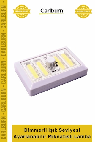 Lamba Pilli Cob Led Beyaz Işık Aydınlatma Dimmerli Işık Seviyesi Ayarlanabilir Mıknatıslı Lamba Çok Renkli