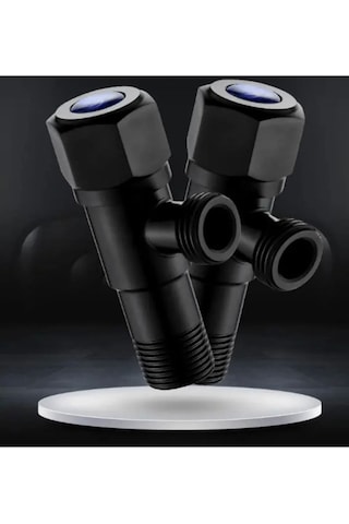 İsaoğlu Yapı Siyah Taharat Musluğu 2 Adet Mat Siyah Klozet Musluk Siyah Taheret Musluğu Siyah