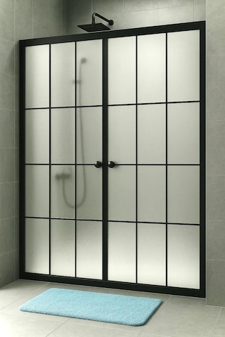 Durul Duşakabin Ön Cephe Siyah Çizgi Buzlu Siyah