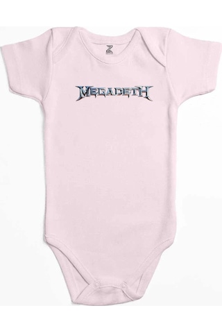 Zepplin Giyim Megadeth Text Rainbow Sarı Bebek Body Zıbın