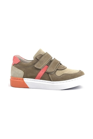 Hakiki Deri Kum Rengi Cırtlı Erkek Çocuk Sneaker