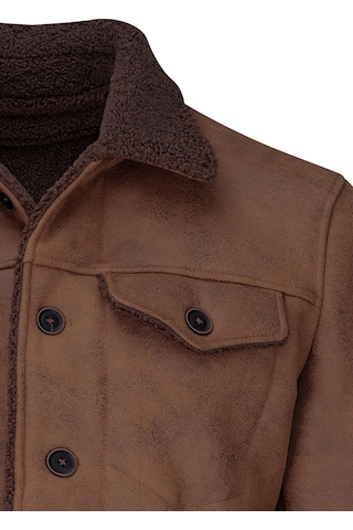 Hatemoğlu Taba Slim Fit Bebe Yaka Deri Mont 2982346 Taba