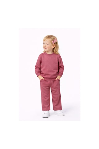 Kız Çocuk Taşlı Sweatshirt Pantolon Takım Bgl-st05273 Fuşya
