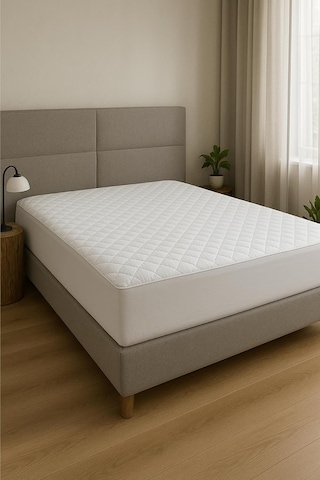 Yatak Alezi Pamuklu Kapitone Fitted Full Kenar Yatak Koruyucu Beyaz 150 X 200 Diğer