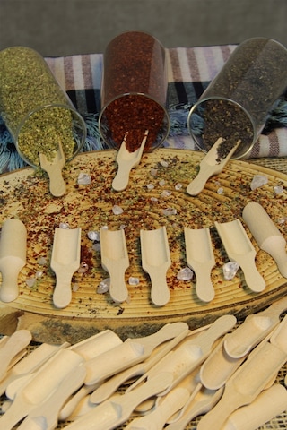 9' Lu Mini Bambu Ölçek Kaşığı Küreği , Lüks Mini Kürek Baharatlık Kaşığı