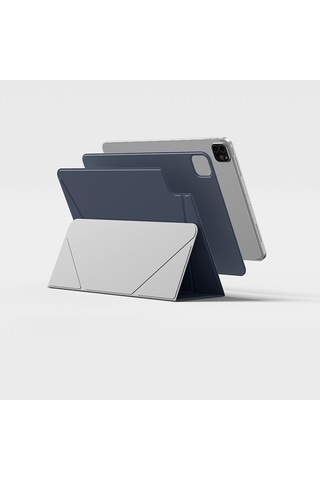 Apple Uyumlu iPad Air 11 2024 Magnetik Standlı Kılıf Amazingthing Matte Pro Mag Folio Mavi