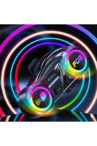 Çeşithane Y13 Pro Kameralı/ışıklı Motosiklet İnterkom - Renkli Rgb Işık Efektli, Bluetooth 5.3 Deste