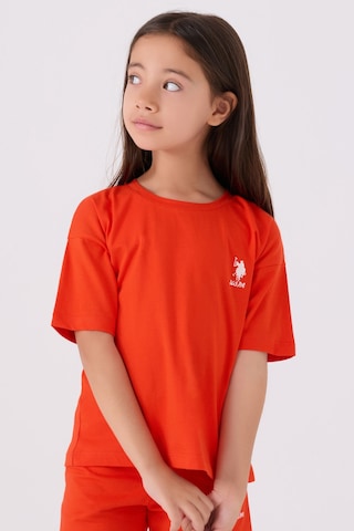 U.S. Polo Assn. Kız Çocuk Turuncu Bermuda Takım Us1848-c-v25 Turuncu