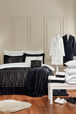 Özdilek Ribbed Çift Kişilik Çeyiz Seti 27 Parça Antrasit