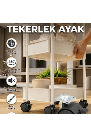 4 Lü Kilitli Tekerlek Ayak 4 Cm Döner Set Sehpa Ve Ekipmanlar İçin Çok Renkli