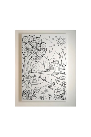 6 Adet 25 X 35 Cm Uv Baskılı Tuval Boyama Seti Boyasız Fırçasız S