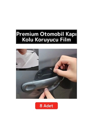 Özel Üretim Otomobil Kapı Yuvası Kapı Kolu Çizilme Aşınma Darbe Koruyucu Film 8'li Set