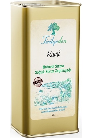 Tirilyeden Kumi Soğuk Sıkım Naturel Sızma Zeytinyağı Teneke 5 L Tirilyeden Kumi Soğuk Sıkım Naturel Sızma Zeytinyağı Teneke 5 L