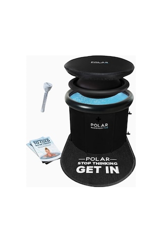 Polar Recovery Tub 2.0 Ice Bath Mat Bundle, 390l Taşınabilir Buz Küveti Siyah