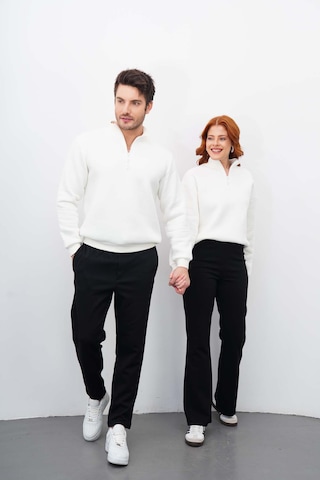 Dı Lorıa Sevgili Kombin 4 Lü Kadın&erkek Siyah-beyaz Sweatshirt Pantolon Alt-üst Takım Siyah - Beyaz