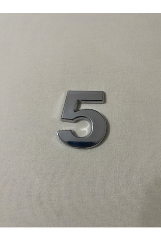 5 Beş Numara Yapışkanlı Daire Bina Villa Kapı Numarası Krom Crom 4 Cmx5cm No:5 Plastik