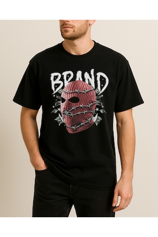 Hugo Boss Brand Baskılı T-shirt Siyah