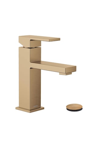 Moen Revyl Bronz Altın Tek Kolu Tek Delikli Modern Banyo Lavabo B Diğer