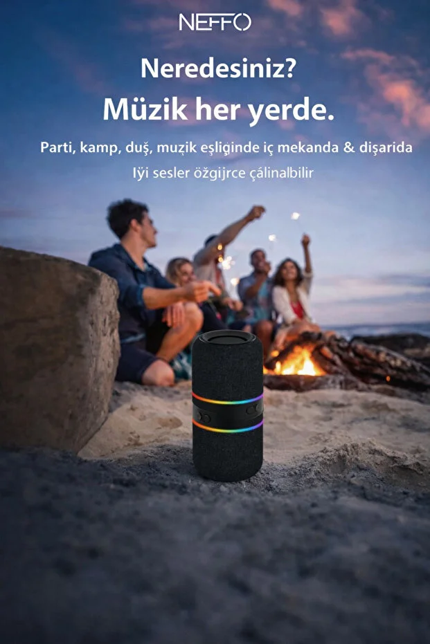 Ayrılabilir Bluetooth 5.3 Hoparlör Çift 52mm Sürücü, Yüksek Ses, Stereo Ses Sistemi Siyah