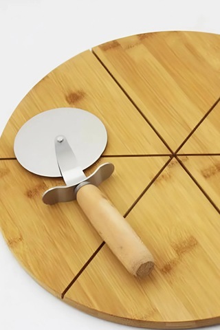 Ahşap Saplı Pizza Ruleti Paslanmaz Çelik Bıçaklı, Ergonomik Tutmalı Hamur Ve Pizza Kesici Ahşap