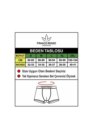 Franco Renzo Erkek 6'lı Lüx Kutulu Pamuklu Ve Likralı Boxer Gri