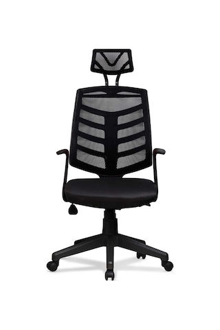 Ev Ve Ofis Çalışma Sandalyesi Bilgisayar Ve Yönetici Koltuğu Piramit Model Siyah