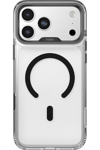 Apple Uyumlu iPhone 17 Pro Kılıf M-safe Şarj Özellikli Airbagli O-ring Şeffaf Kajsa Trans Shield Kapak Gri Gri