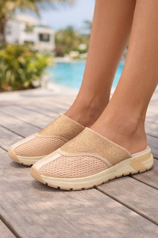 Kadın Günlük Rahat Slip-on Spor Terlik Bej