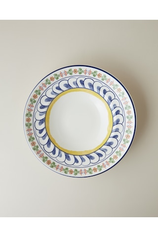 English Home Talavera Feast Porselen Makarna Tabağı 27 Cm Beyaz - Lacivert