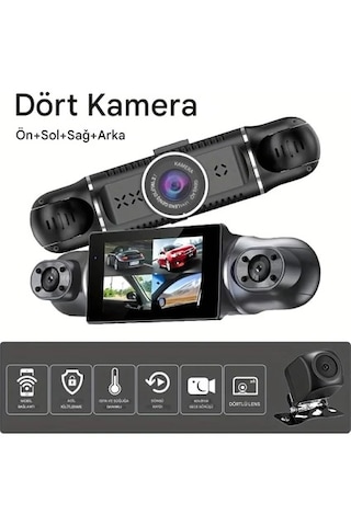 Araç Kamerası - 4 Kameralı - Gps Takip - G Sensör - 1080p Kayıt -