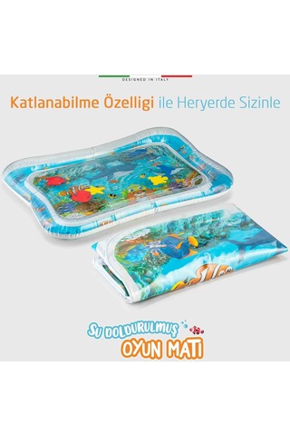 Elele Şişirilebilen Su Aktivite Ve Oyun Matı Mavi - Mavi