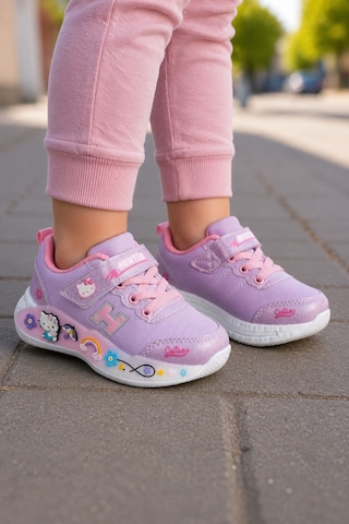 Mini Bonito Kız Erkek Çocuk Sneakers Spor Ayakkabı Desenli Tabanlı Modern Günlük Rahat Çocuk Ayakkabısı Lila