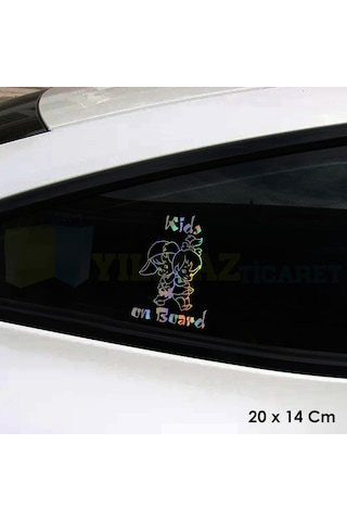 Çocuk Arabada Bebek Var Araba Hologram Cam Oto Sticker Etiket